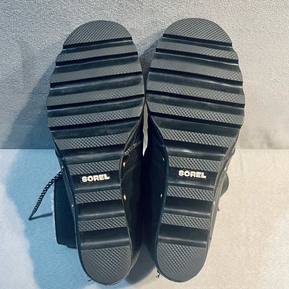 Sorel Joan of Arctic Wedge Mid Shearling Boot Black Ancient Fossil Size 10 - Picture 11 of 14